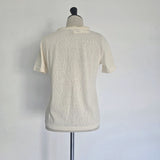 T-shirt ivoire en coton pailleté