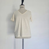 T-shirt ivoire en coton pailleté