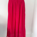 Jupe midi fuchsia